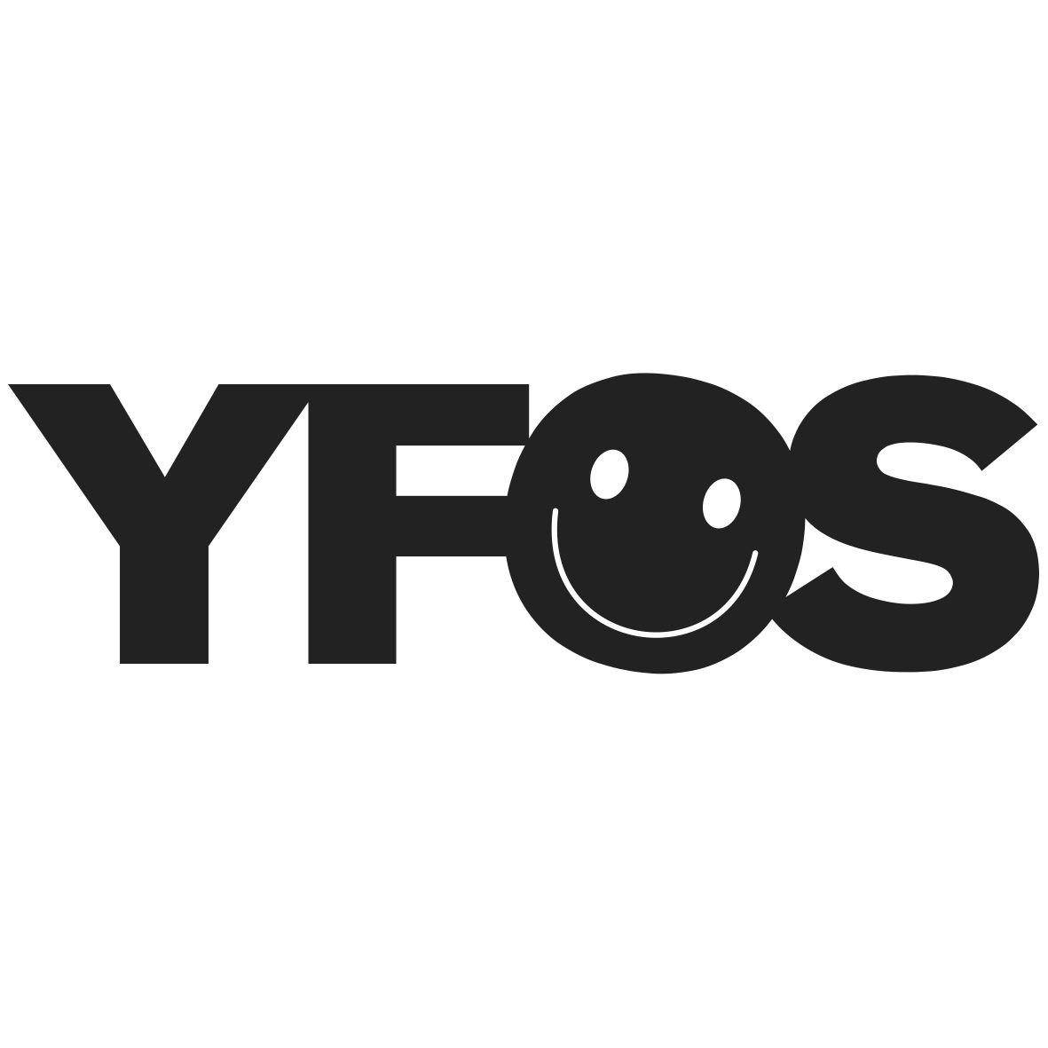 Das Logo von Young Faces of Stuttgart besteht aus den Anfangsbuchstaben Y F O und S. Das O ist ein lachender Smiley