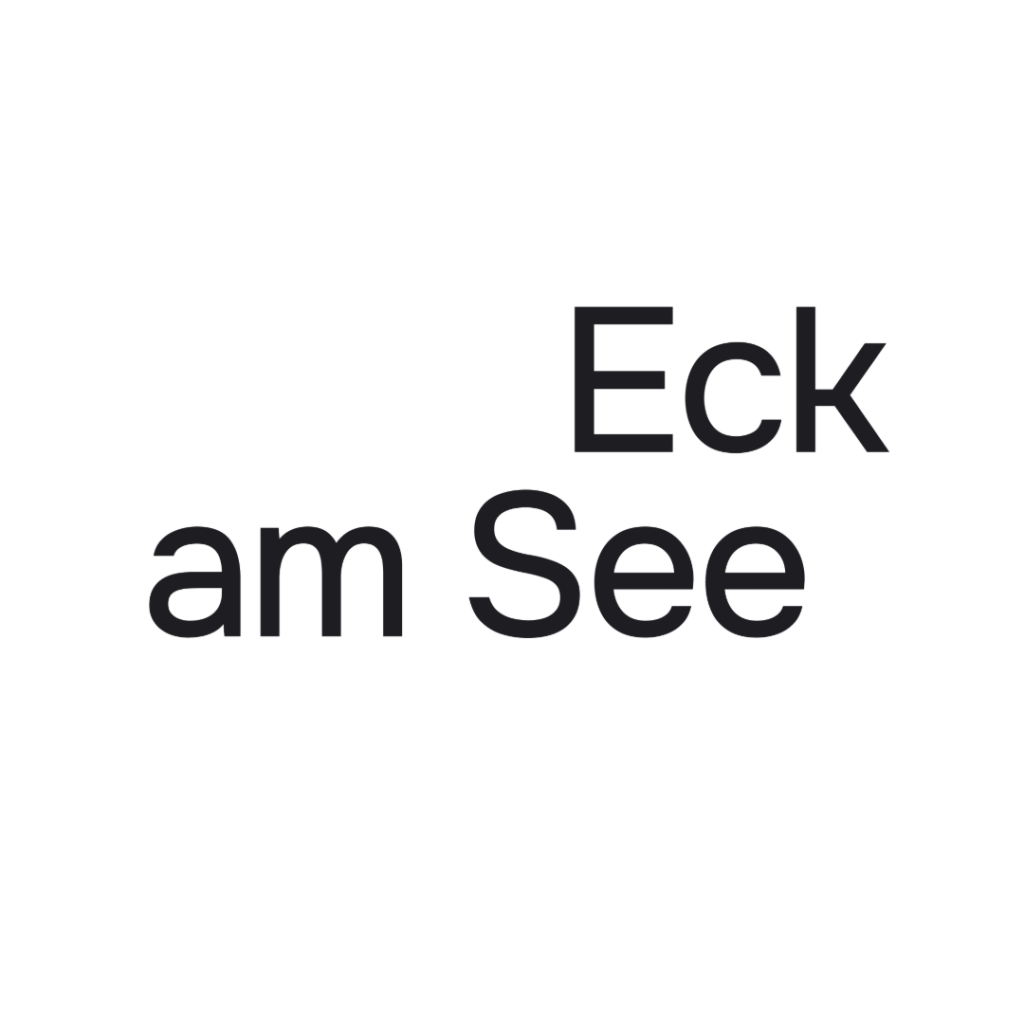 Das Bild zeigt das Logo von Eck am See - es handelt sich um die Silhouette des Eckensees.